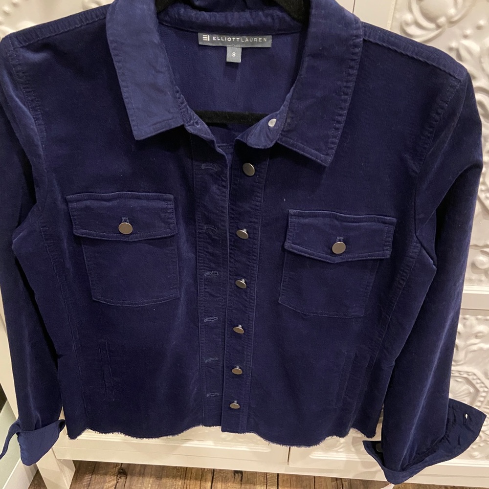 Elliot Lauren fine corduroy Navy jacket size 8 - Picture 2 of 8